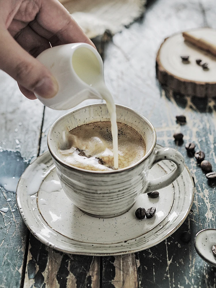 Японская керамическая кофейная чашка и блюдце винтажный Набор кружек эспрессо