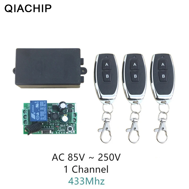 QIACHIP AC 110V 220V 1CH RF 433Mhz беспроводной пульт дистанционного управления обучающий код 1