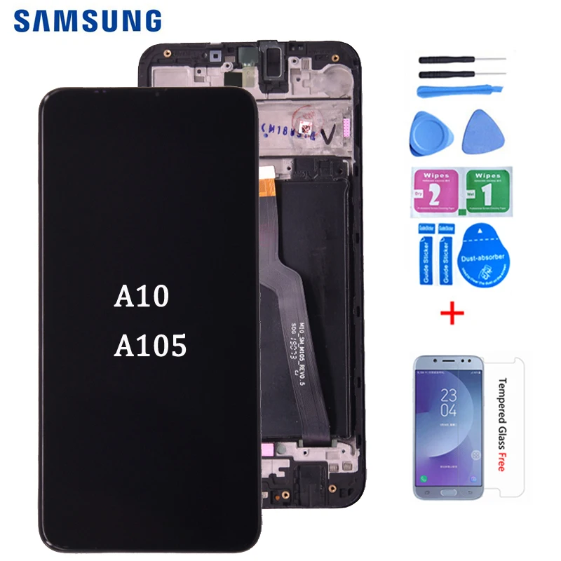 Для samsung galaxy A10 lcd дигитайзер A105/DS A105F A105FD A105A дисплей кодирующий преобразователь сенсорного экрана в сборе