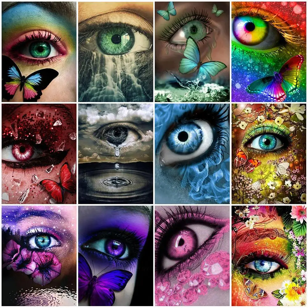 

NIANHUA 5D DIY Full Square Round Diamond Painting Eyes Diamond Embroidery Animal Butterfly Rhinestone Pictures Home Decor
