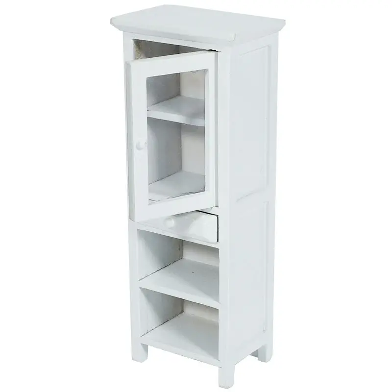 

1/12 Dollhouse Miniature Furniture Kitchen Dining Cabinet Display Shelf White