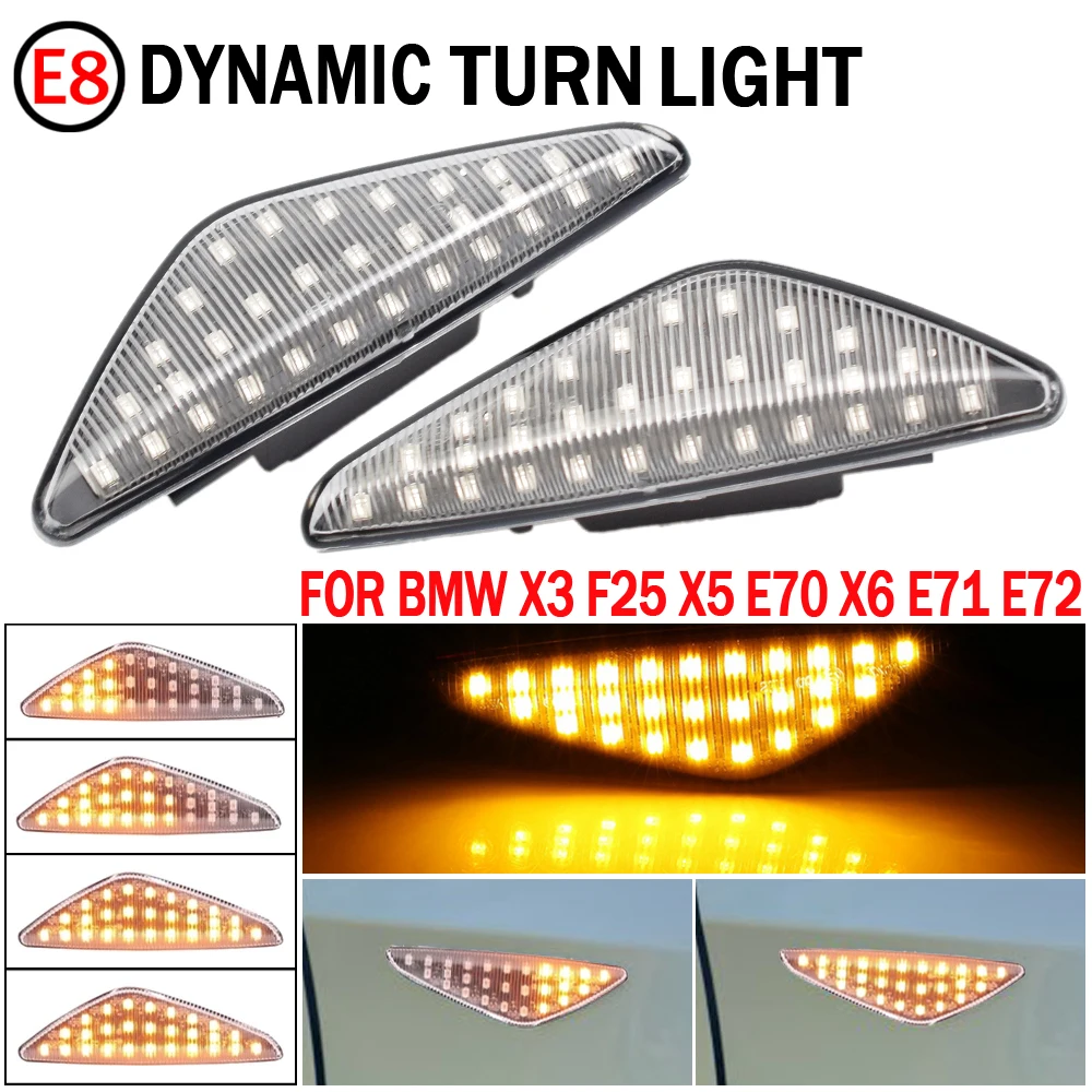 

2pcs Dynamic Led Side Marker Turn Signal Light Sequential Blinker Lamp For BMW X3 F25 2011 2012 2013 2014 2015 2016 2017