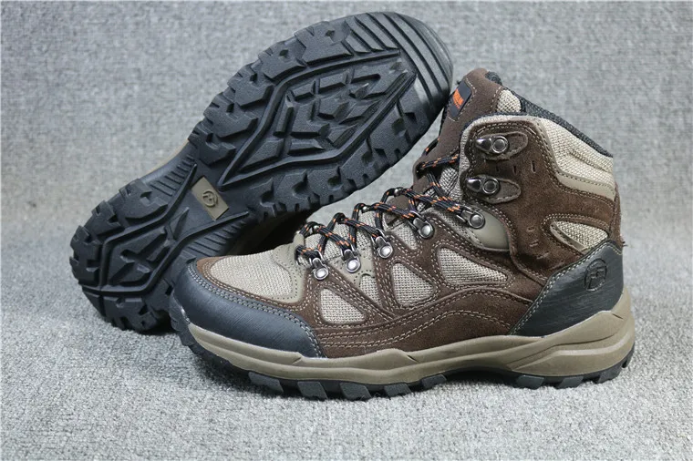 Мужские походные ботинки из натуральной кожи Нескользящие дышащие для походов и