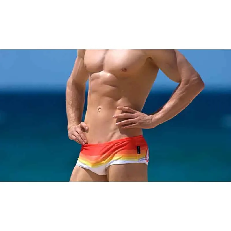 Модные плавки мужские радужные купальники треугольный Мужской Быстросохнущий