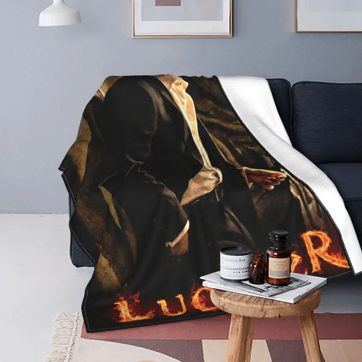 

Одеяло Lucifer Morningstar с подвеской, смешное шерстяное теплое покрывало для стула, дивана, весна-осень