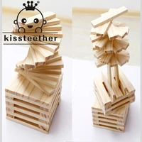 kisteether new timber tower game layer building blocks creative quality beech wooden blocks stacking game with dices games toy