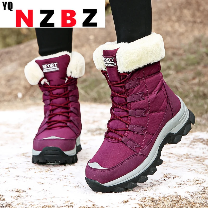 

2022 New Winter Women Boots High Quality Keep Warm Mid-Calf Snow Boots Women Lace-up Comfortable Thicken Boots Chaussures Femme