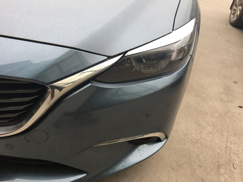Хром ABS головной светильник передняя лампа брови век планки для 2018для Mazda 6 GJ ATENZA для мазда 6