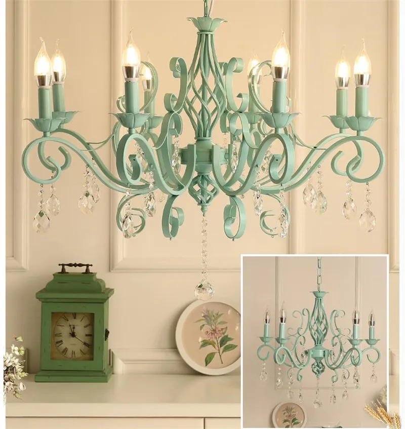 Хрустальные современные подвесные светильники цвета Макарон потолочные детские