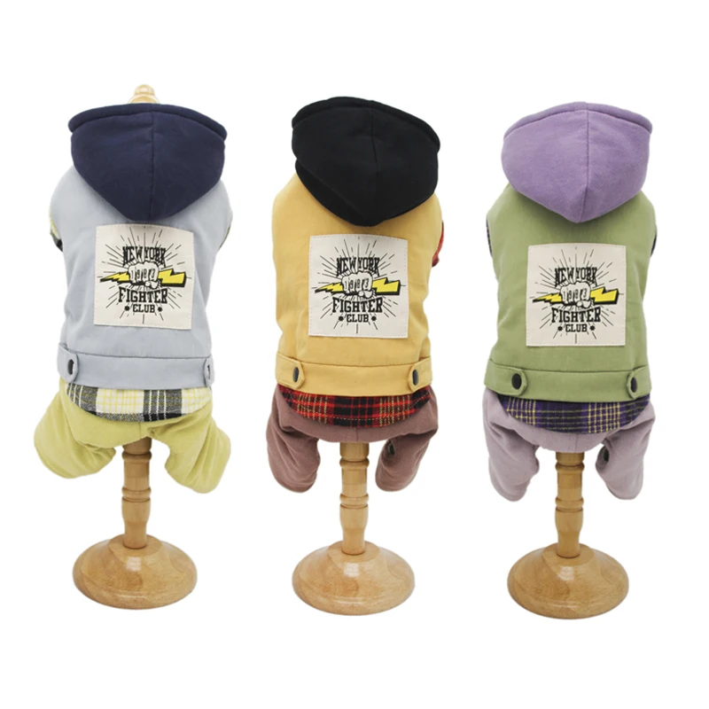 Ambaby 2019 осенне зимняя одежда для домашних животных в клетку с капюшоном на возраст