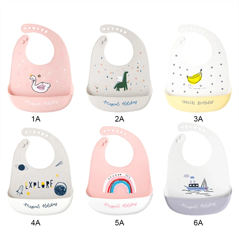 

Baby meal waterproof silicone bib children's disposable soft three-dimensional food meal pocket baby saliva towel