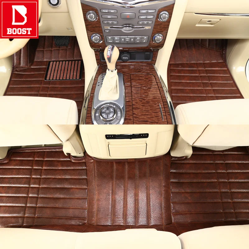 Brown Brown Boost автомобильные коврики для Toyota CHR Allion premium Probox Ipsum Mark Alphard водонепроницаемые автомобильные накладки - Название цвета: Brown Brown