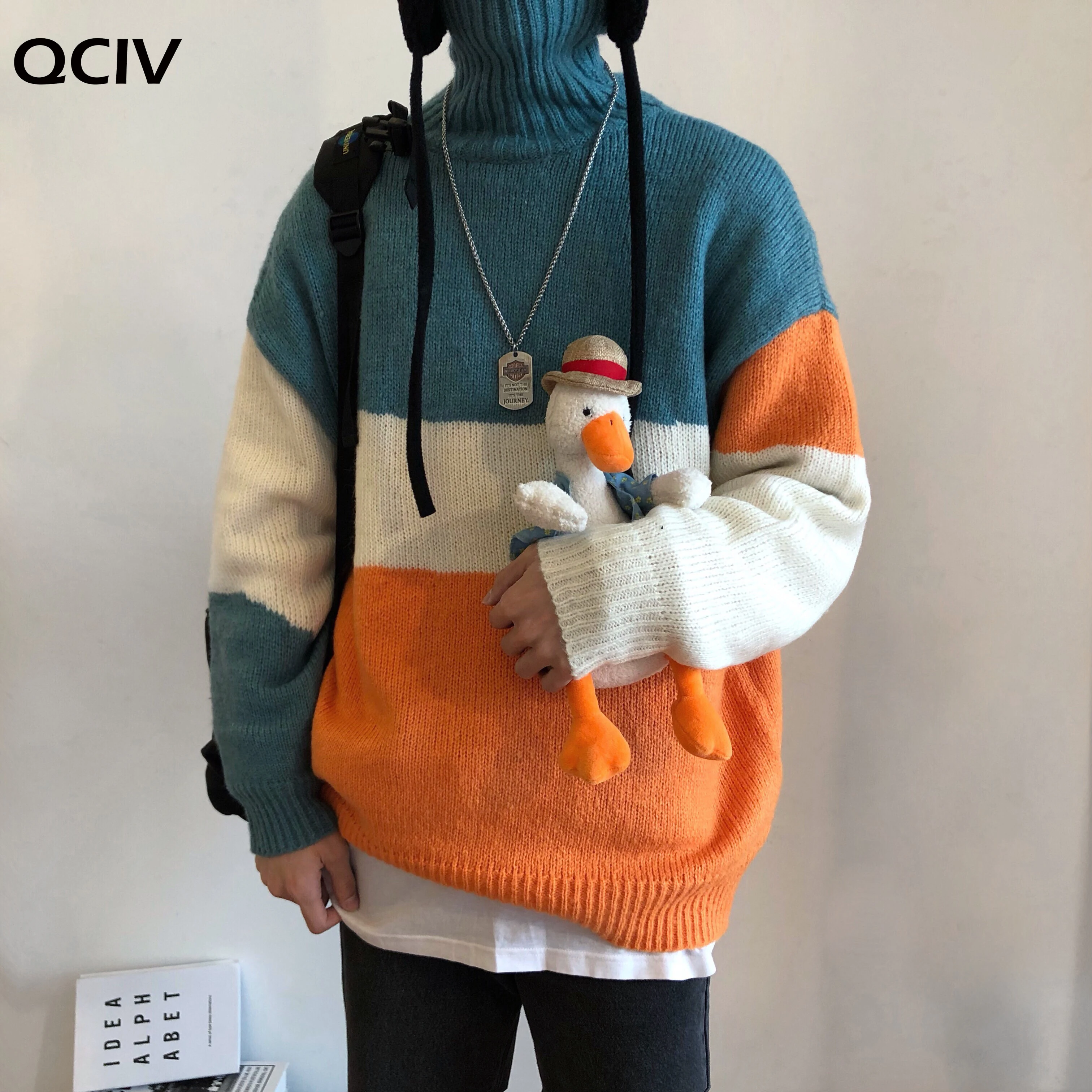 

Korean Style Man Sweaters Casual Loose Fashion Pullover Winter Knitted Crewneck Man Sweaters Pull Hiver Men's Clothing