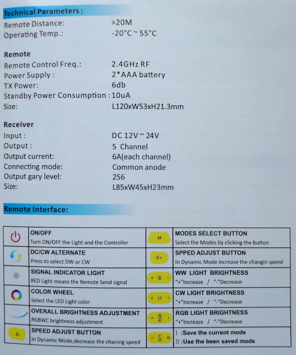 5 м RGBCCT 90led/M светодиодная лента 5050 RGB+ 2835 белый/теплый белый+ 2,4G RF RGBWC контроллер+ 12 В 6A мощность