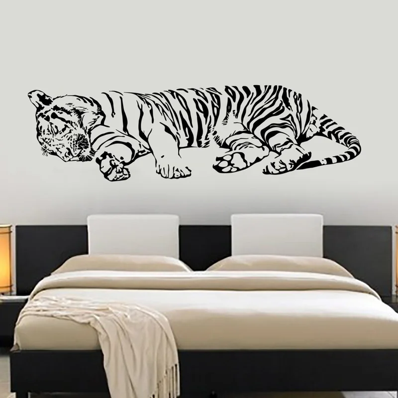 

Cute Sleep Tiger Wall Decals Tiger Sleeping Jungle Africa Predator Cool Interior Room Decoration Cute Animal Poster W755