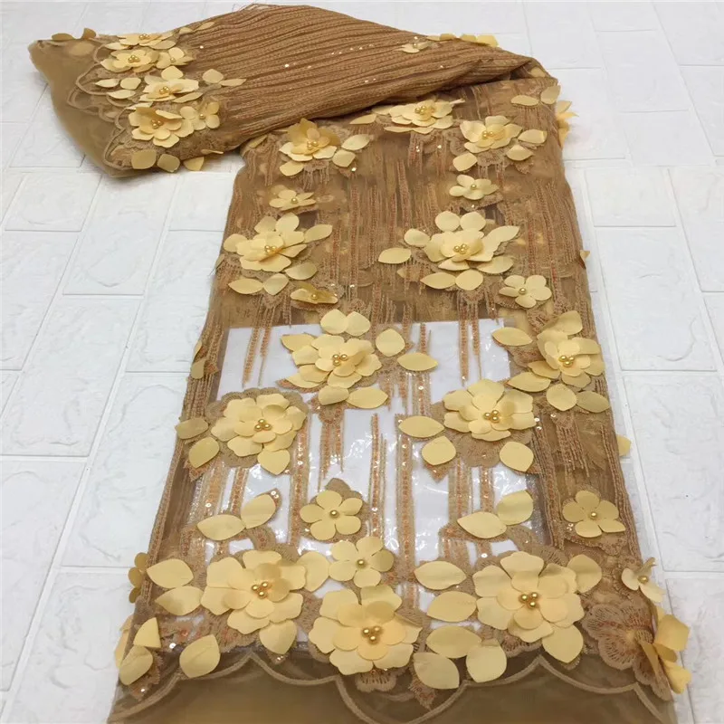 Кружевная ткань кружевная с розовыми бусинами французский Тюль 3D цветочной