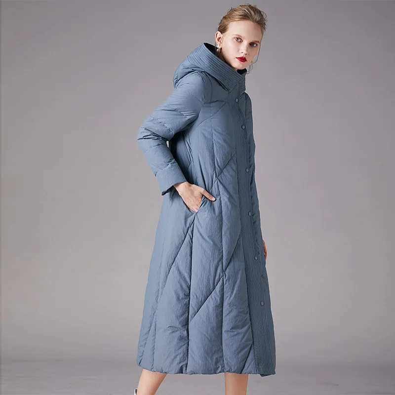 Новинка длинный пуховик Elifashion женская зимняя куртка с украшением из ниток