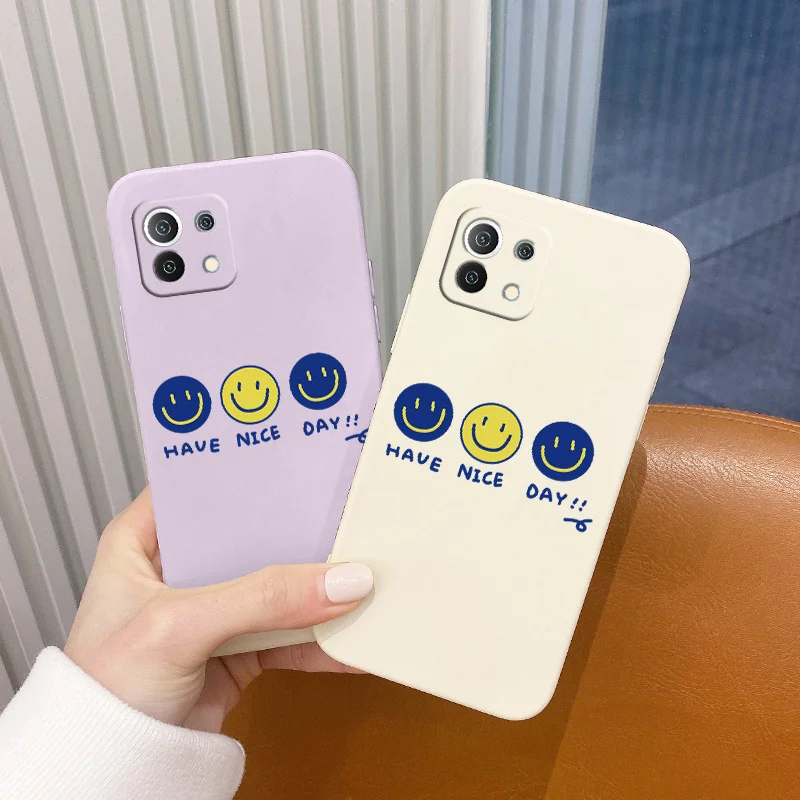 

Yellow Smiley Case For Xiaomi Mi 11 lite Ultra 11i 10T 9T Lite 10 10S 9 8 lite Pro Poco F2 X2 F3 Pro Ultra Thin Phone Back Cover