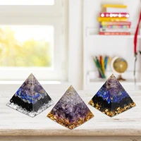 healing crystal gold wire orgone pyramid stone figurine energy generator for meditation reiki balancing intensely