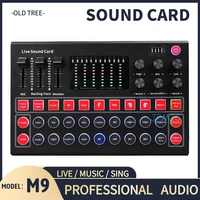 audio interface m9 usb sound card audio microphone webcast live sound card external usb bluetooth function for phone pc dropship