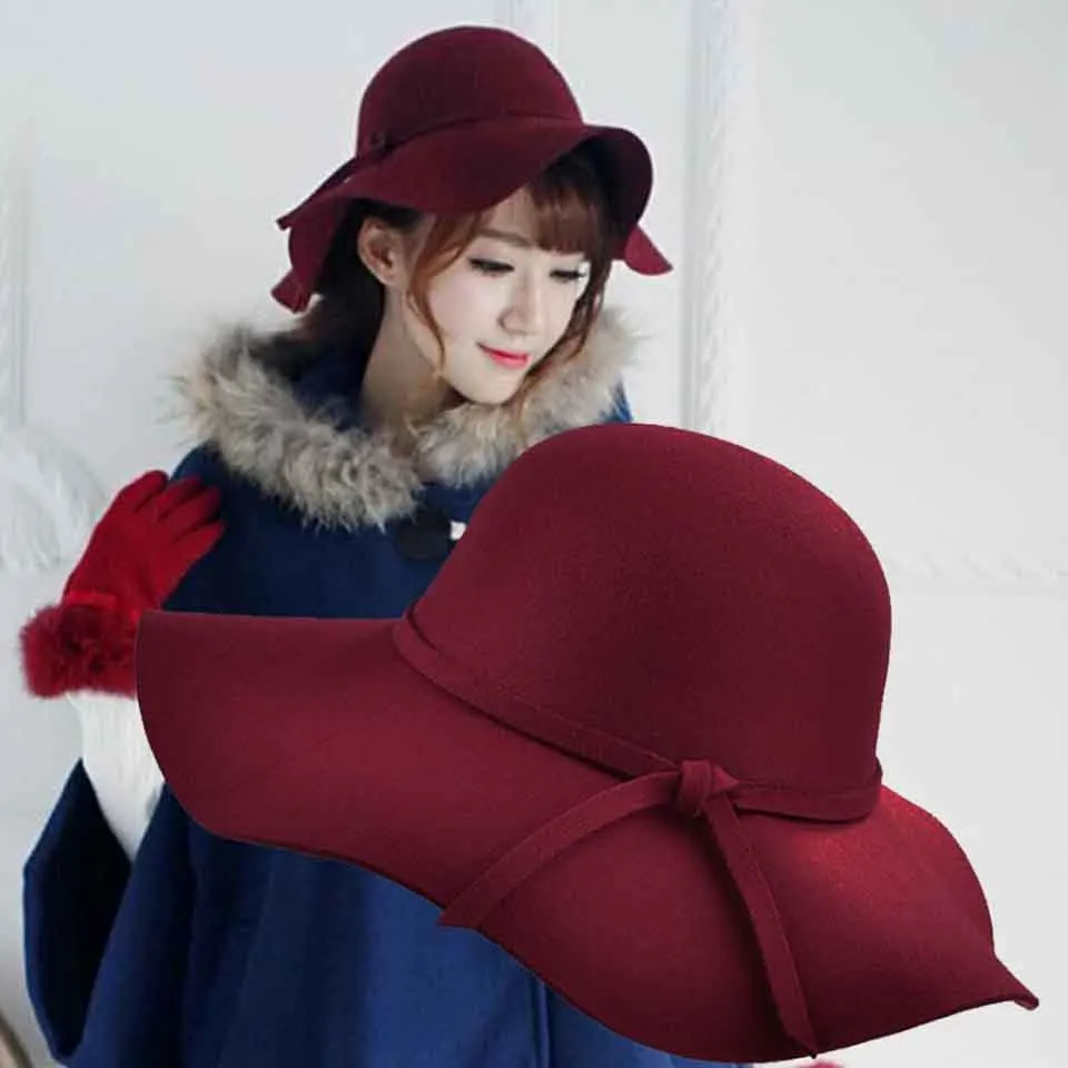 Фетровая женская шляпа-котелок Осень-зима 10 см | Аксессуары для одежды