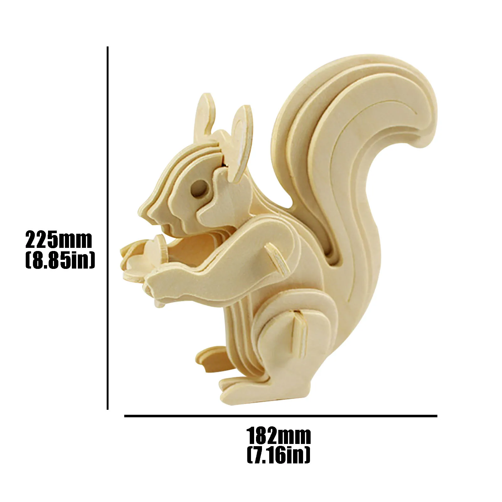 

Child 3d Squirrel Puzzles Unique Shape Jigsaw Pieces Diy Woodiness Early Ducation Toys Model Puzzle