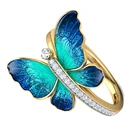 Кольца с бабочкой для женщин, модные блестящие кольца с микрозакрепкой, ювелирные изделия