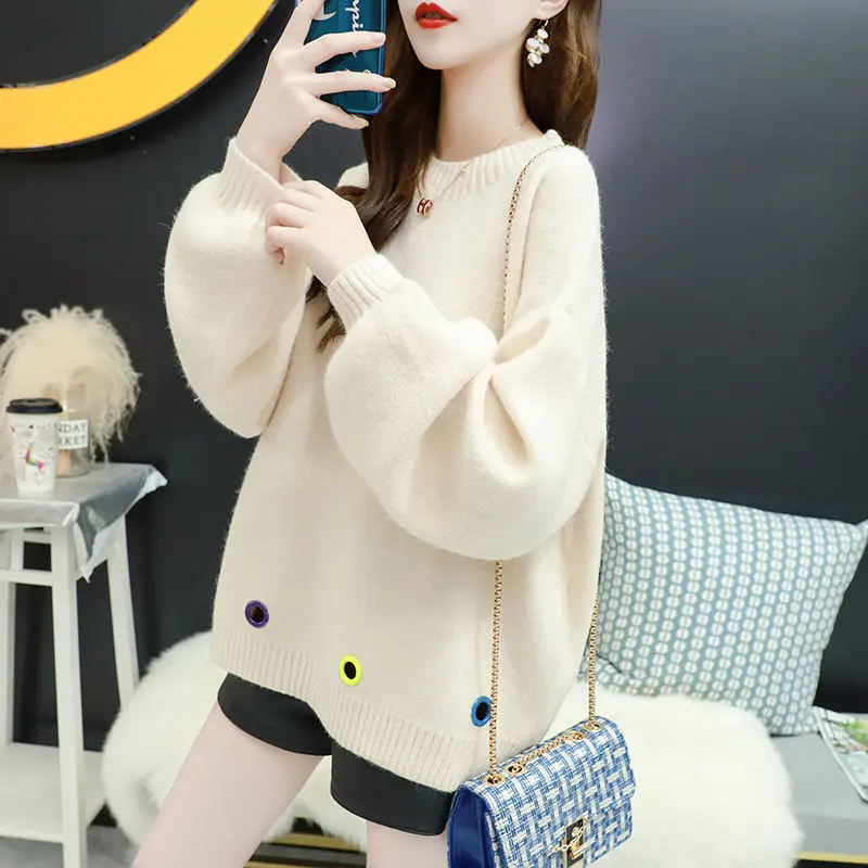 

2020 Autumn And Winter New Personality Sweater Female Korean Version Of The Loose Set Of Sweet Outside Wear Wild Sweater