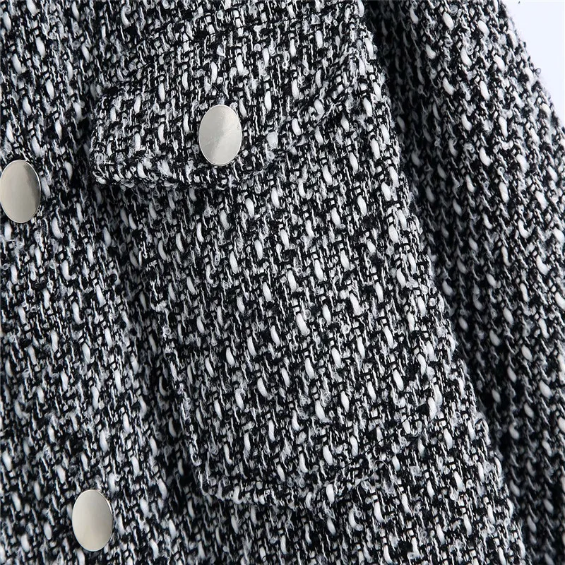 

Za Women Textured Weave Overshirt 2020 Long Sleeve Patch Pockets Vintage Loose Shirt Woman Fashion Large Size Winter Top