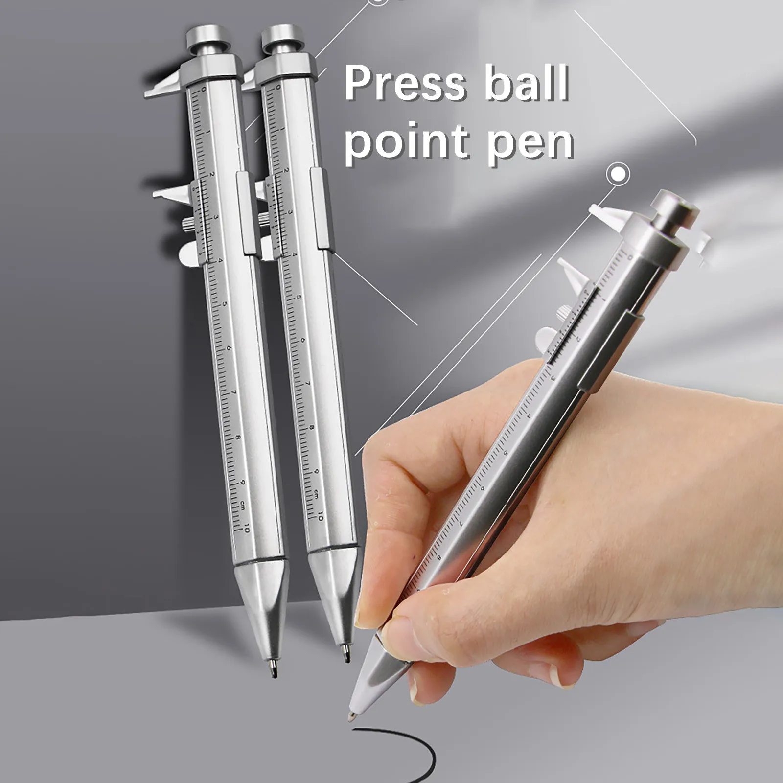 

1-3pc Multifunction 0.5mm Caliper pen Gel Ink Pen Vernier Caliper Roller Ball Pen Stationery Ball-Point Portable Ball-Point Gift
