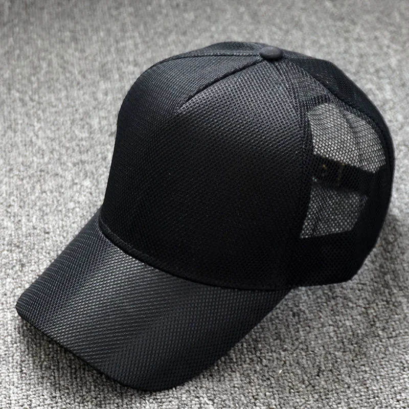 

2021 Summer Thin Curved Peak Mesh Truck Hat Dad Fishing Sun Cap Big Head Man Plus Size Sport Baseball Caps 56-60cm 60-65cm