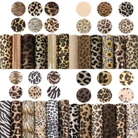 leopard assorted velvet laser faux synthetic leather sheet fabric set 2033cm for book cover bows diy handmade material1yc21240