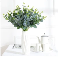 wholesale 100pcs leaf shaped eucalyptus decorative artificial plant wedding decoration shopping mart party