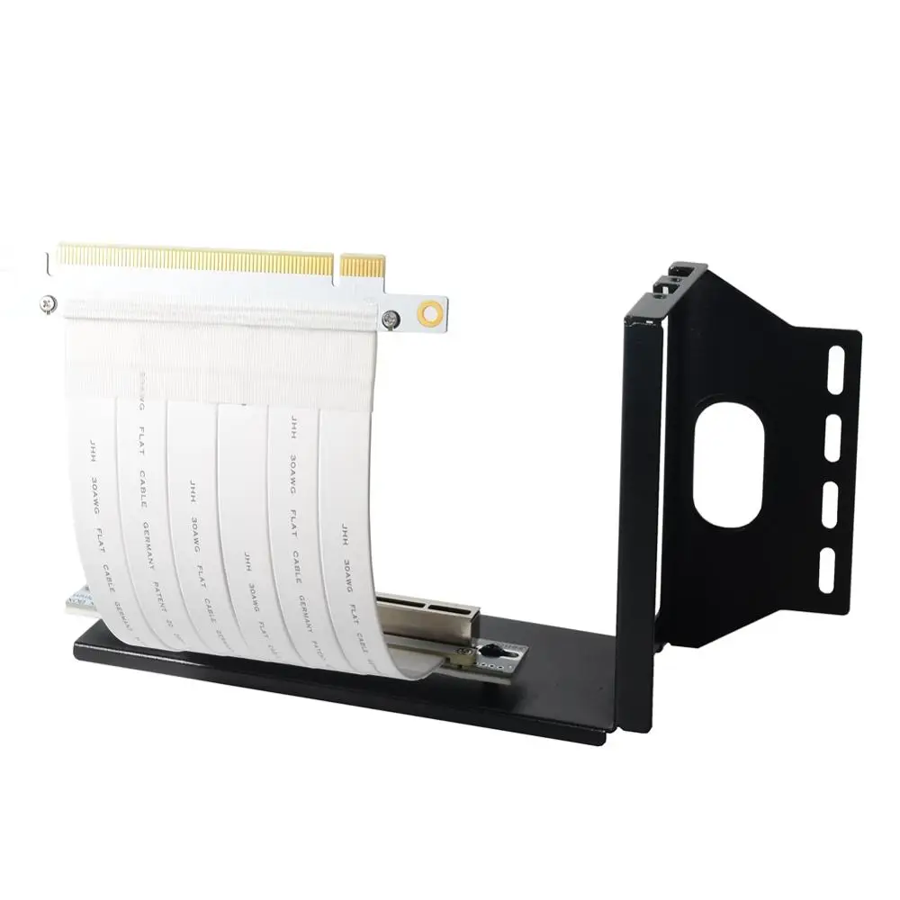 Черный вертикальный кронштейн для видеокарты PCIe x16 держатель GPU + белый