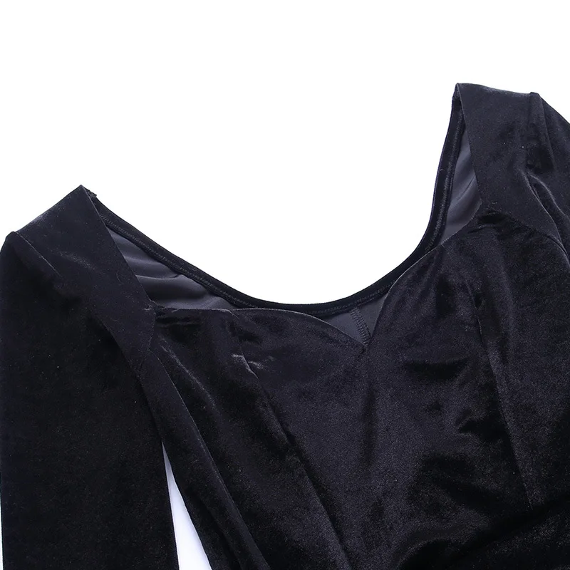 

Spring Slim Fashion Sexy Long Sleeve Dress V Neck Kink Split Skinny Dress