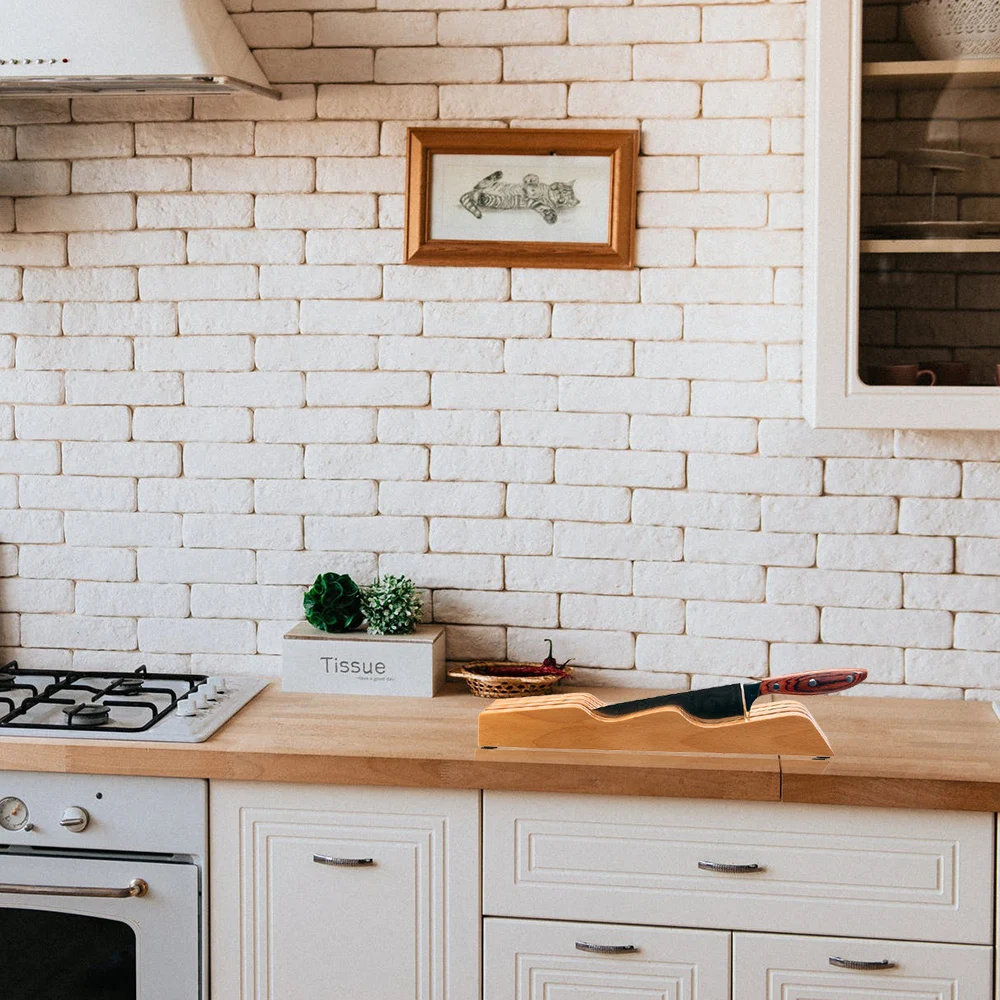 

In-Drawer Wood Knife Block, Home & Chef Knife Organizer and Holder, 7 Slot