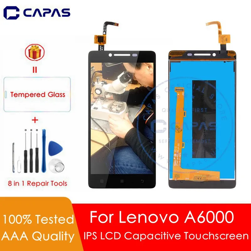 Для lenovo A6000 ЖК-дисплей + рамка ips сенсорный экран для жидкокристаллический