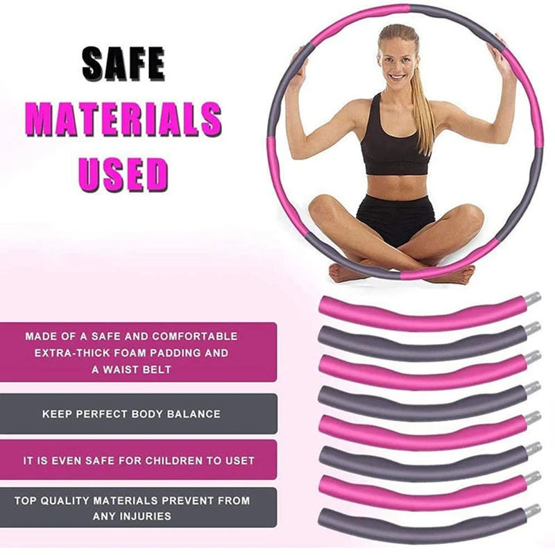 

8 Parts Fitness Sport Hoop Removable 8 Section Foam Hoop Gym Body Building Thin waist Fitness Circle Indoor Crossfit Equipment