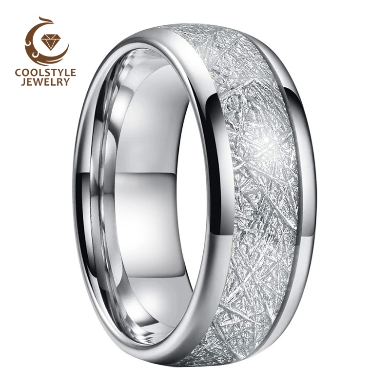 Вольфрамовое кольцо 8 мм для мужчин и женщин обручальное с куполообразным