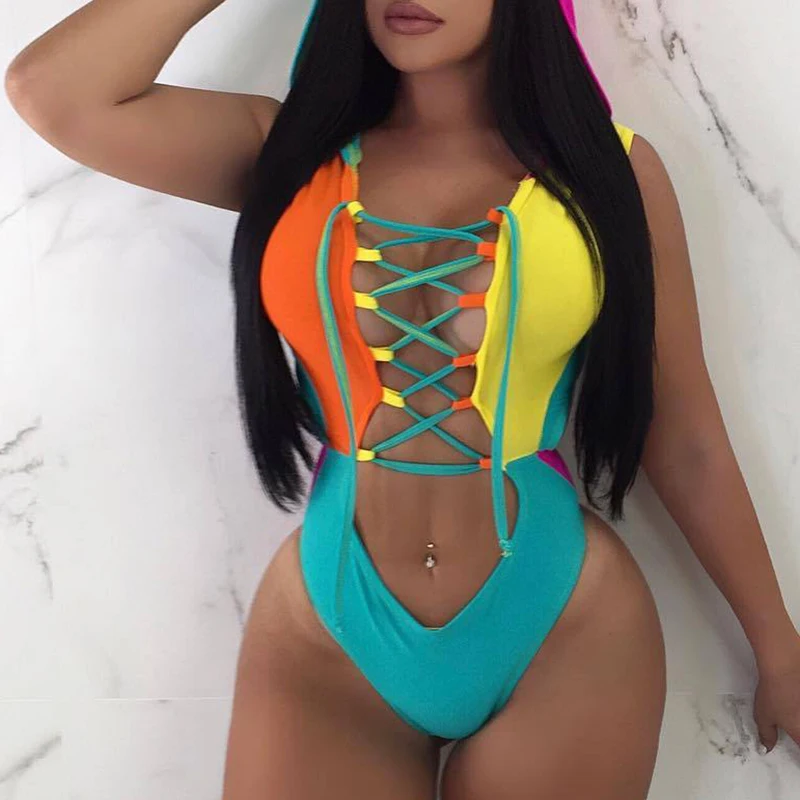 Купальник в стиле пэчворк 2021 женский слитный купальник новый купальный костюм