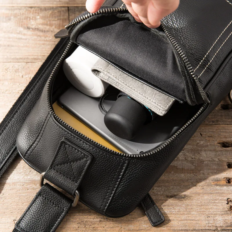 AETOO нагрудная сумка кожаная мужская Большая вместительная Повседневная