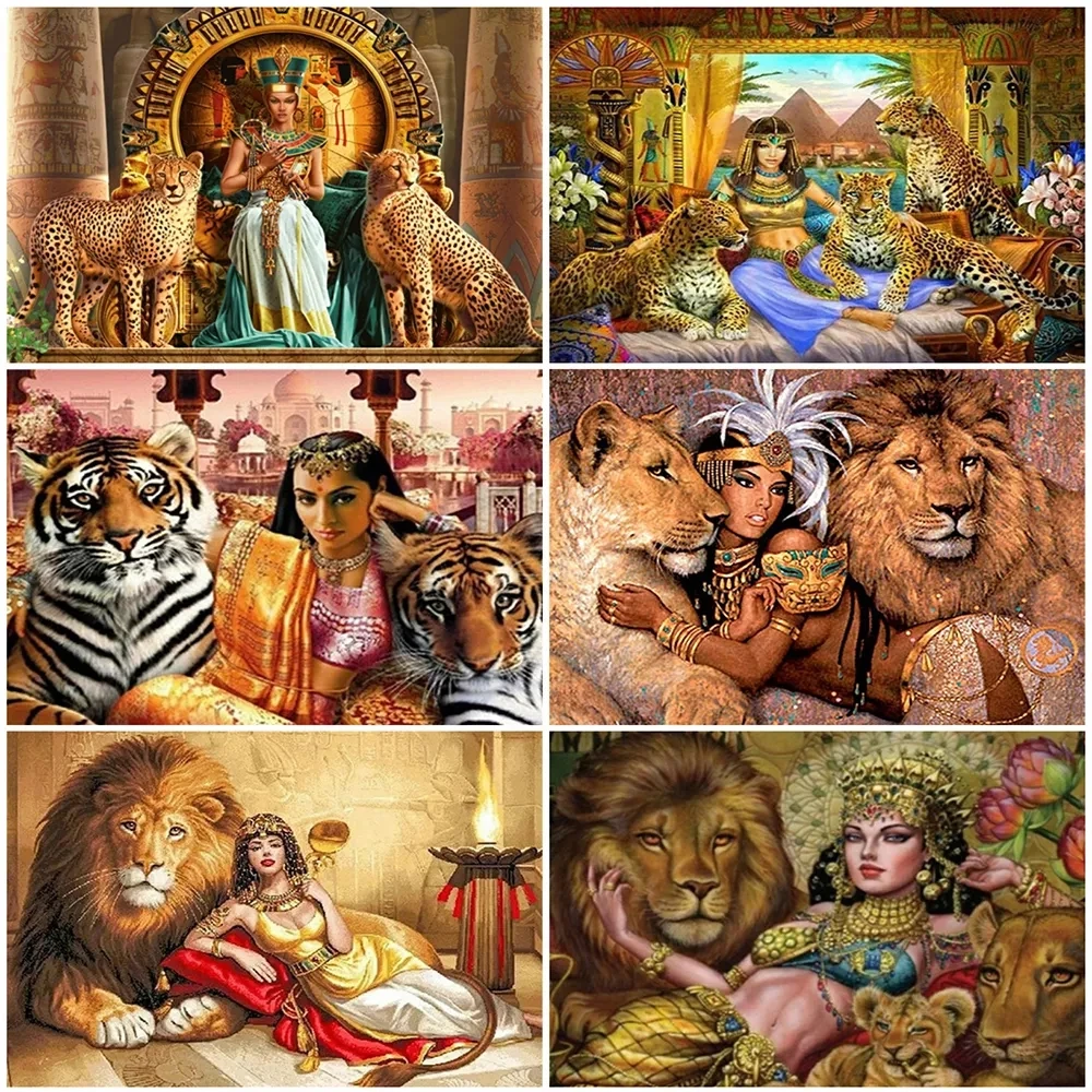 

5D DIY Lion And Princess Diamond Painting Square Round Rhinestone Hobby Crafts Mosaic Handmade Gifts Cross Stitch Home Decoratio