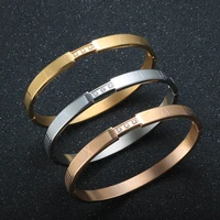 fashion bracelets inlaid zircon for women men jewelry vintage roman letters couples wristband width cuff bangles wedding gift