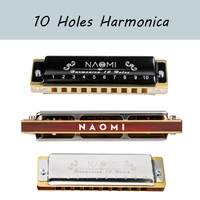 naomi professional blues harp 10 holes harmonica bules diatonic harp key of c acrylic rosewood sandalwood comb christmas gift