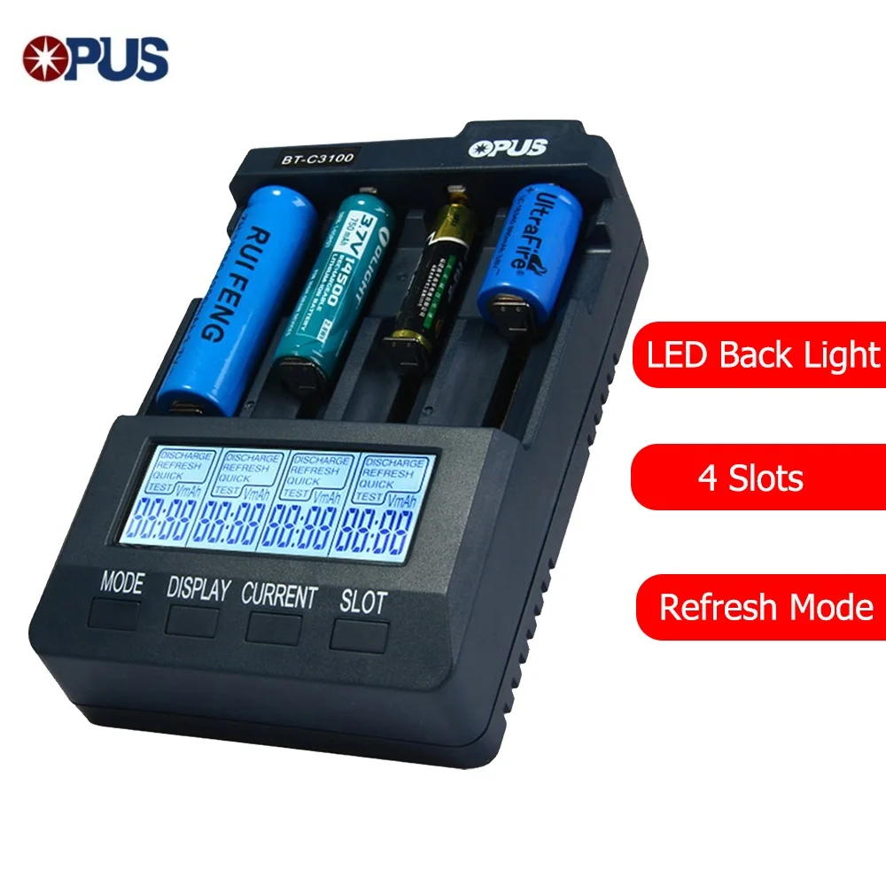 Opus BT C3100 V2.2 умное цифровое интеллектуальное 4 ЖК слота Универсальное зарядное