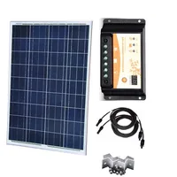 Solar Kit Solar Panel 100w 12v Solar Battery Charger Z Mount Stand PV Cable 10M Phone Charger Rv Light LED DIY Car Camp Caravan