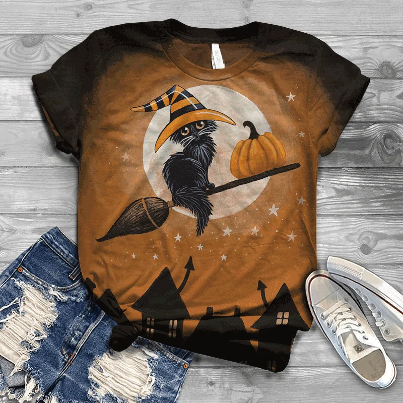 

Christmas new style European and American summer youth short-sleeved men and women couples style round neck T-shirt bottoming sh