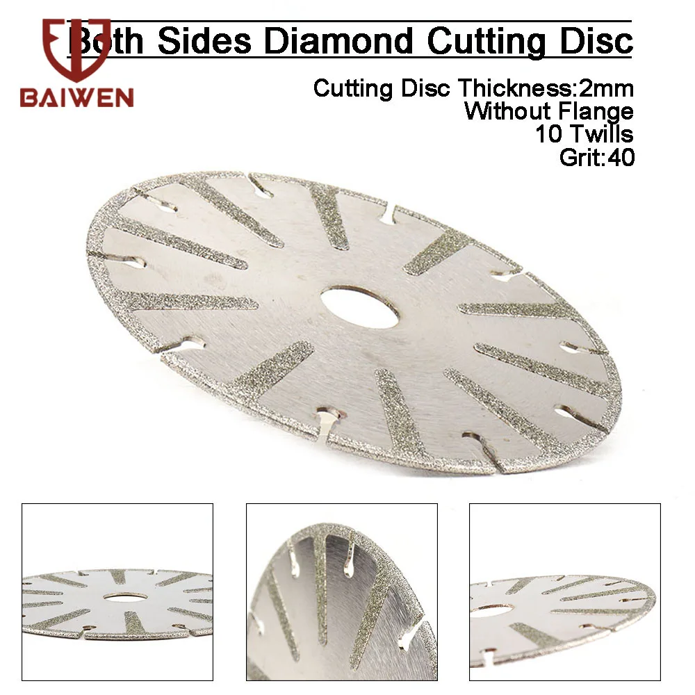 

BAIWEN 150mmx22.23mm Electroplated Diamond Cutting & Grinding Blade Both Side Coated Disc For Marble Granite Tile