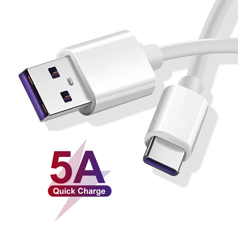 

1m 1.5m 2m USB C Cable 5A Supercharge USB Type C Cable for Huawei P30 Lite Quick Charging Fast Charger Cable For Honor 9A 9C 9S