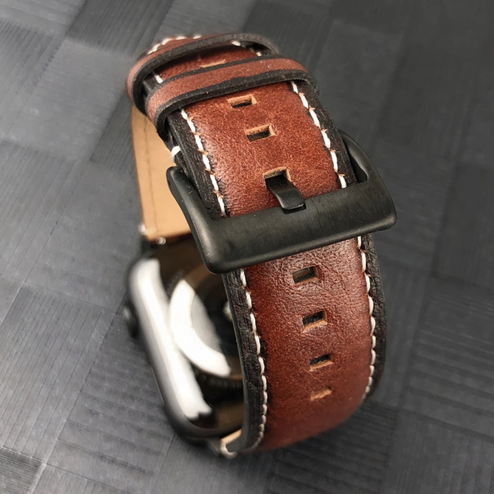 

Genuine Leather Watchband For Apple Watch Series 5 44mm 40mm Band For Iwatch Strap Serie 4 3 2 1 42mm 38mm Belt Correa Cinturini